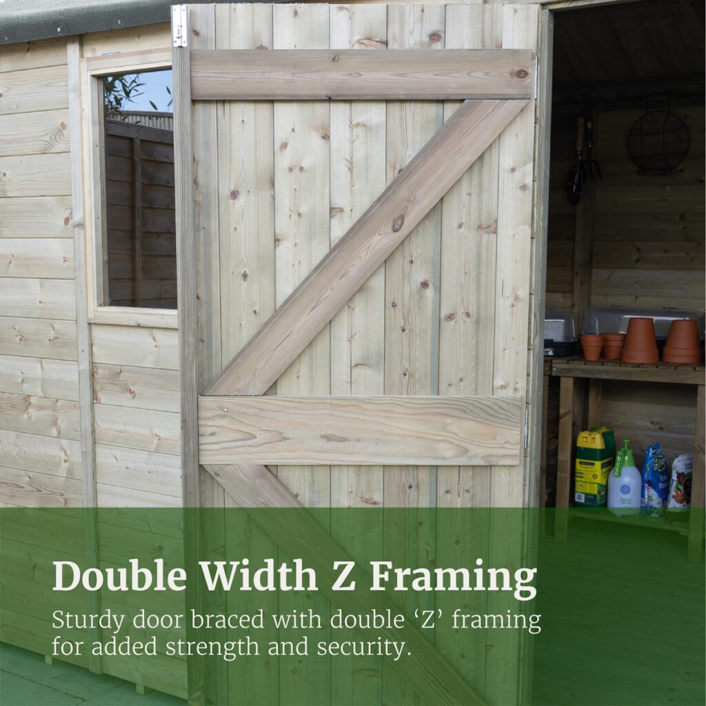 Timberdale 8×6 Reverse Apex Shed with Installation 5013053188927 2